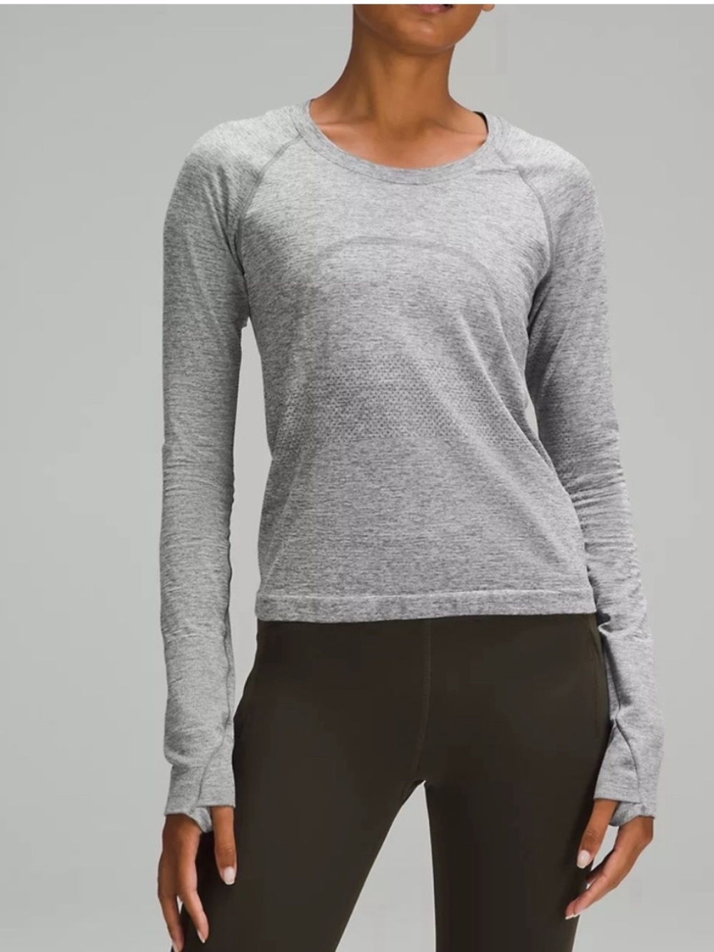 Lululemon Swiftly long sleeve waist length swiftly grey 12